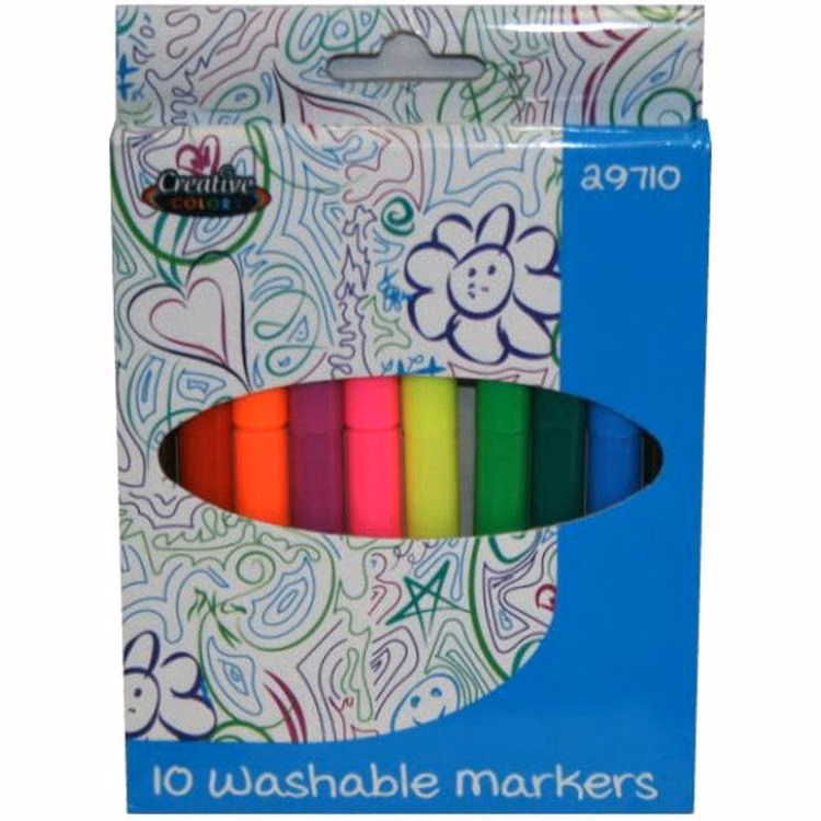 Washable Markers - 10 Count Broad Tip