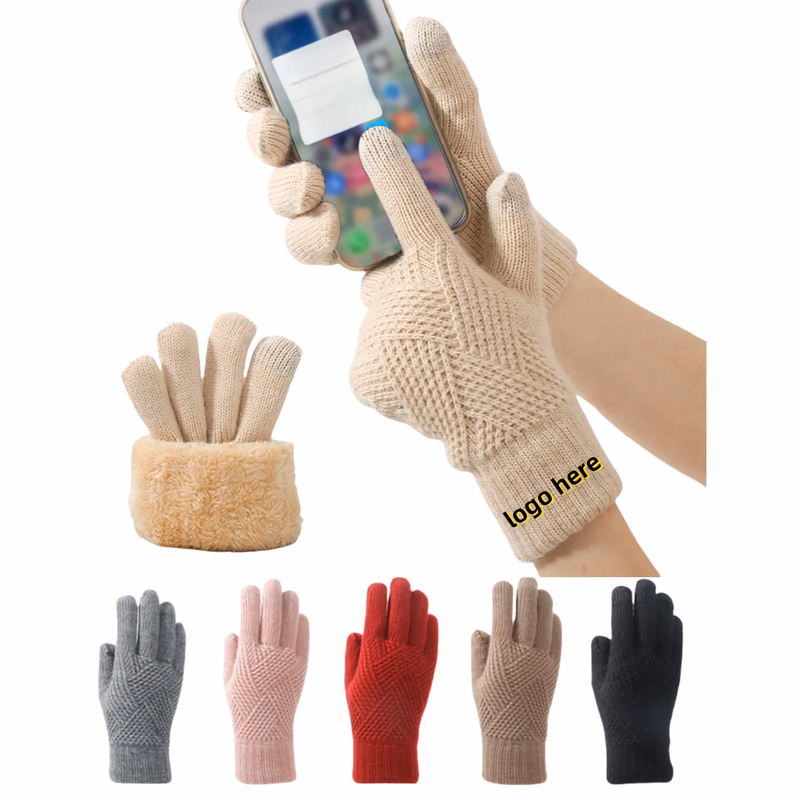 Plush Knitted Gloves
