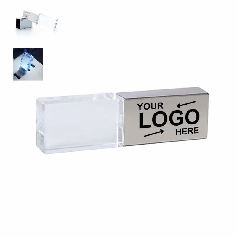 Logo Glowing Crystal Usb Drive 8Gb