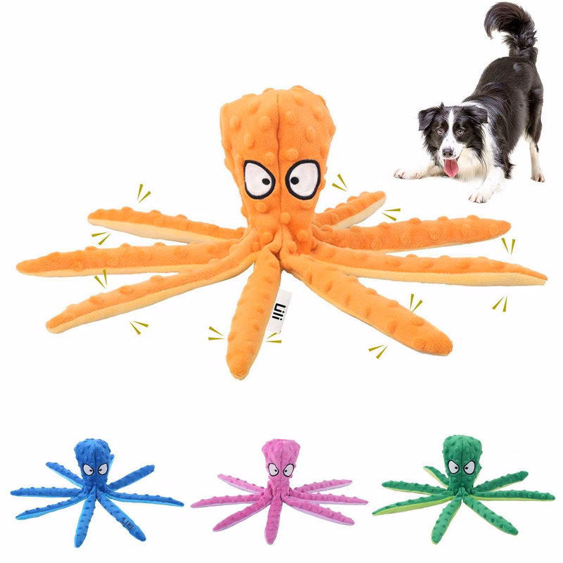 Squeaky Octopus Chew Toy For Pet