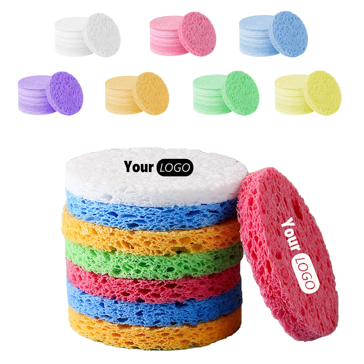 Multi Colored Wood Pulp Dishwashing Sponge 1