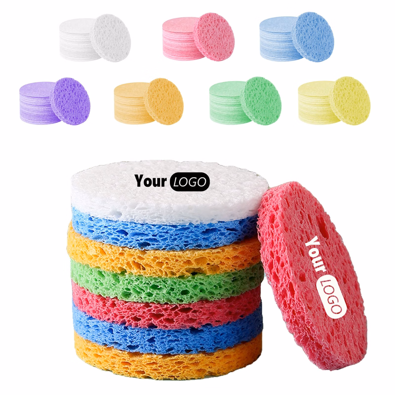 Multi Colored Wood Pulp Dishwashing Sponge
