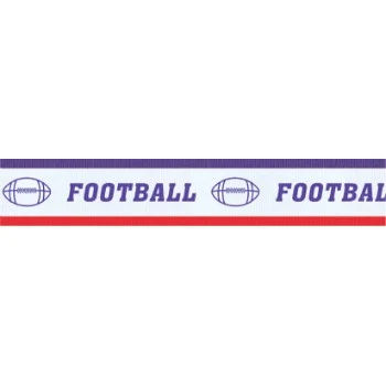 Football "V" Neck Ribbon with Clip, 7/8" wide 1