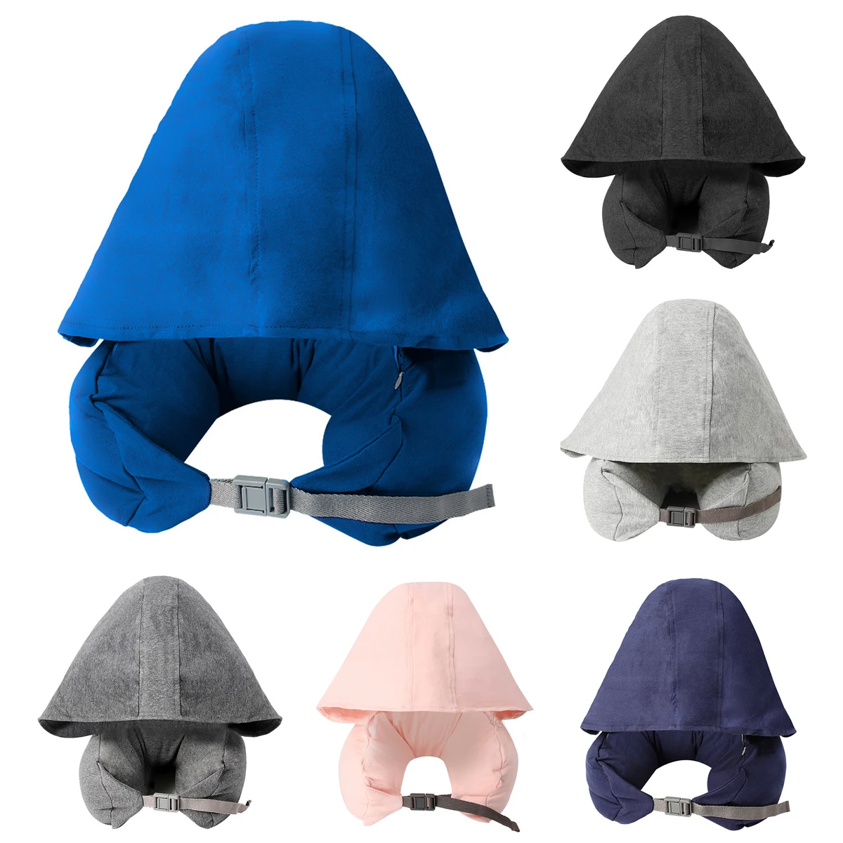 Foam Particle Hooded U-Shaped Pillow Shade Travel 1
