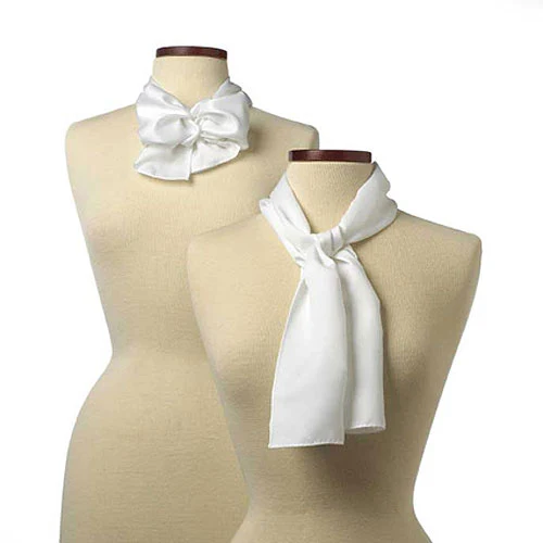 White Polyester Satin Scarf - 8"x45" 1
