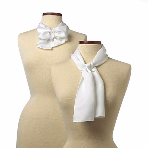 White Polyester Satin Scarf - 8"x45"