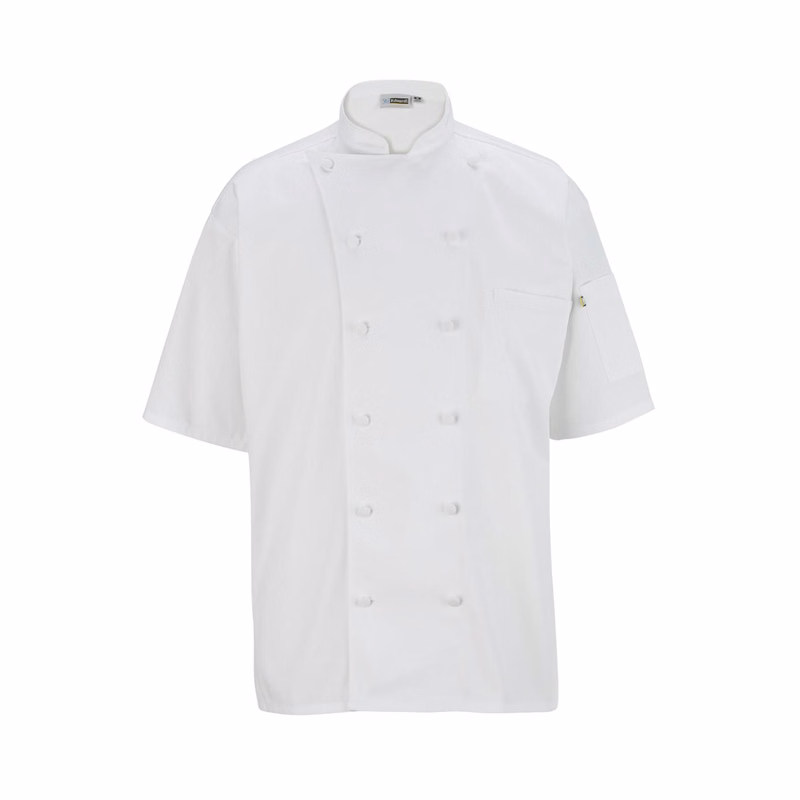 12 Button Short Sleeve Chef Coat With Mesh