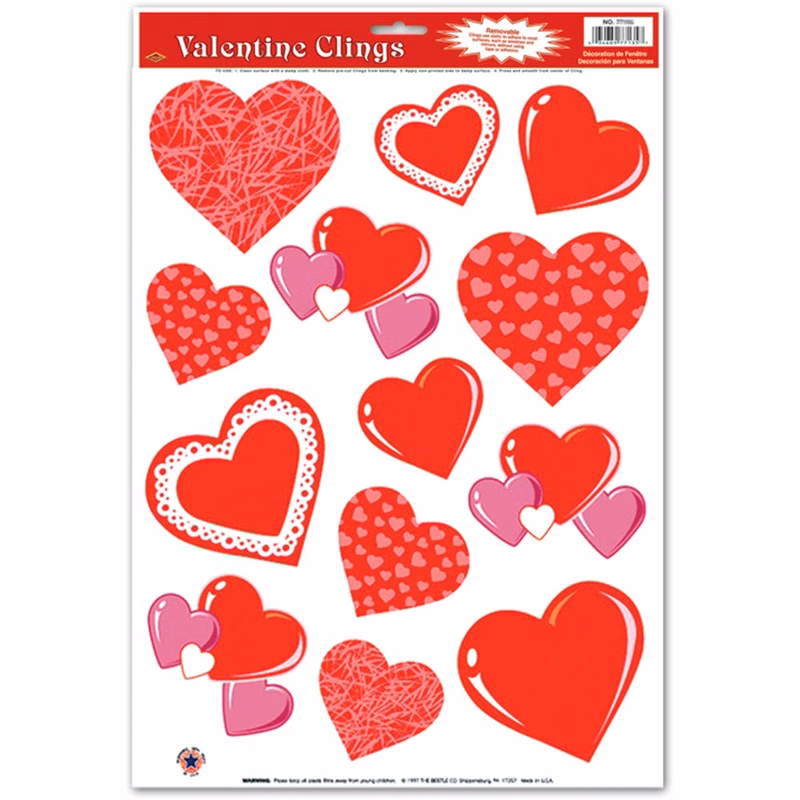 Heart Clings - Assorted 13 Stickers