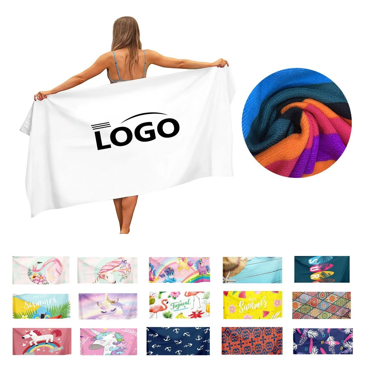Sublimated Quick Dry Sand Proof Beach Towel 1