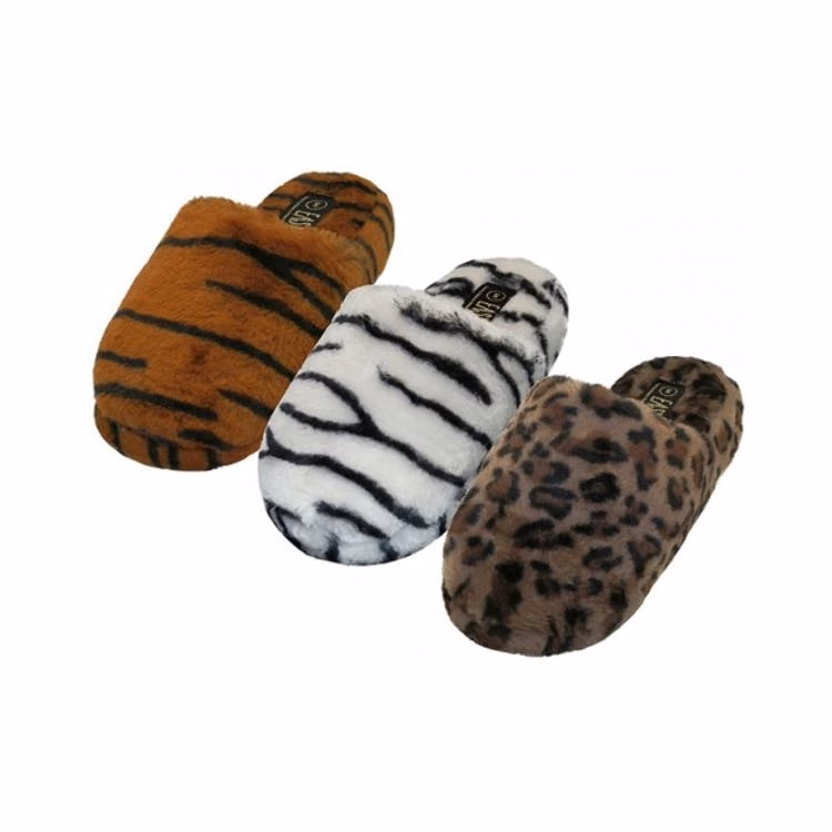 Women's Plush Slippers - Animal Prints Size S-XL