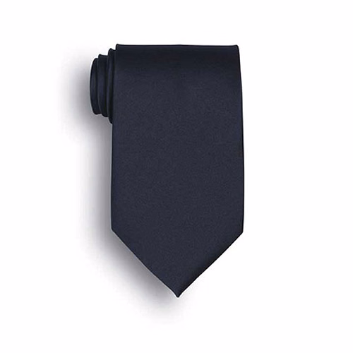 Navy Blue Polyester Satin Tie