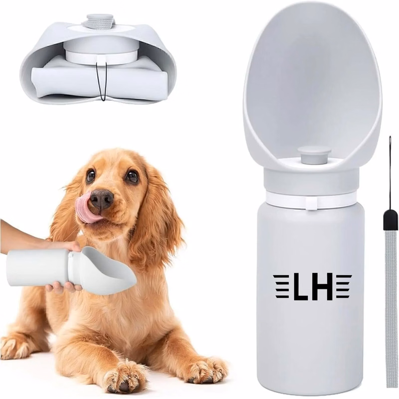 550ml Dog Water Bottle with Extra Wide Drinking Cup