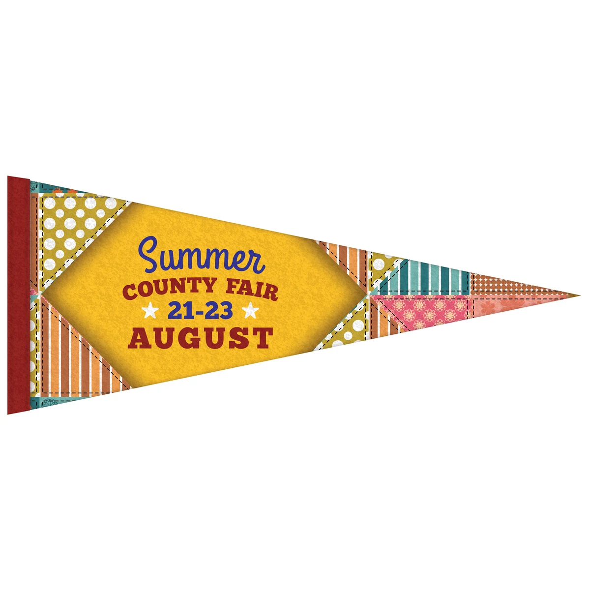 5" x 12" Custom Printed Soft Felt Pennant 1