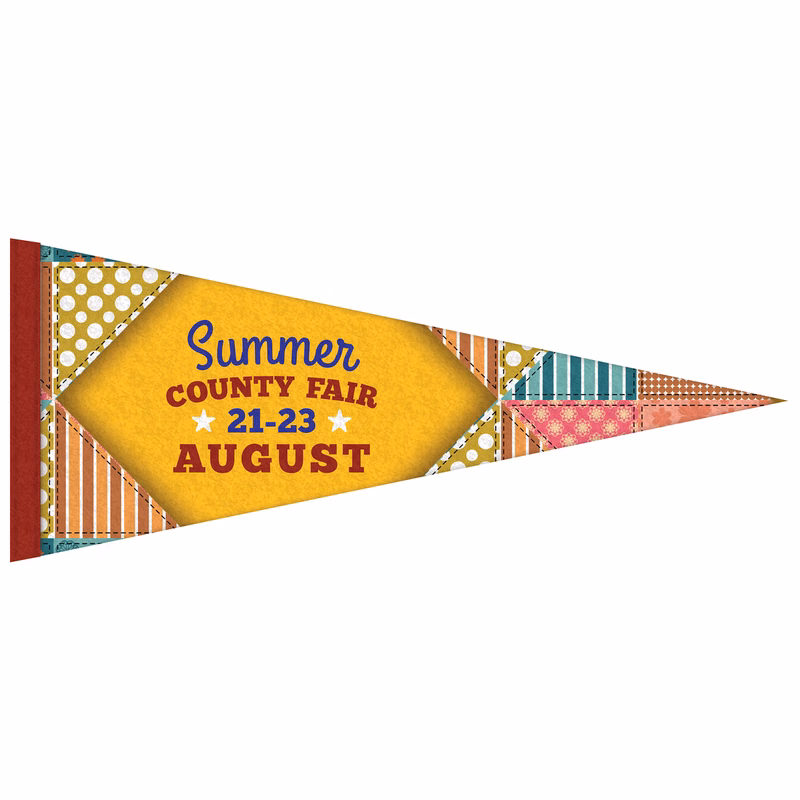 5" x 12" Custom Printed Soft Felt Pennant