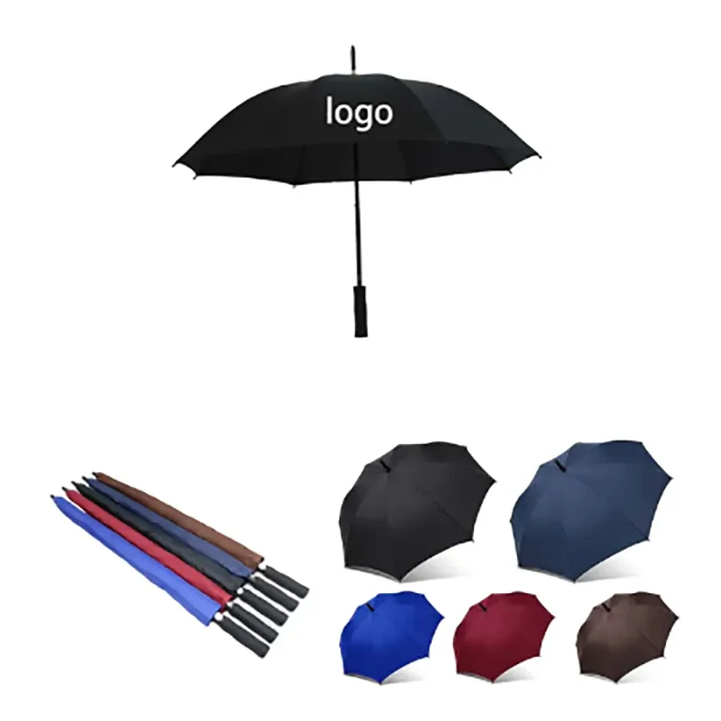 8 Bone 42" Straight Long Handle Business Umbrella 1