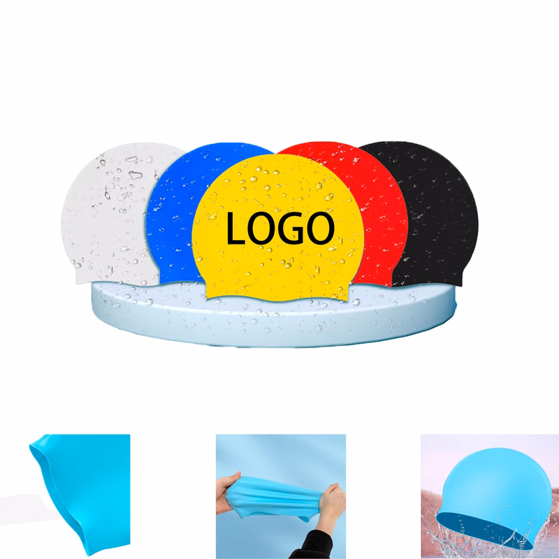 Customizable Solid Color Silicone Swim Cap