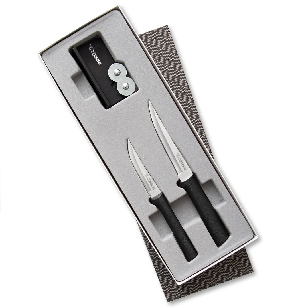 Paring Pair Plus Sharpener Gift Set w/Black Handle 1