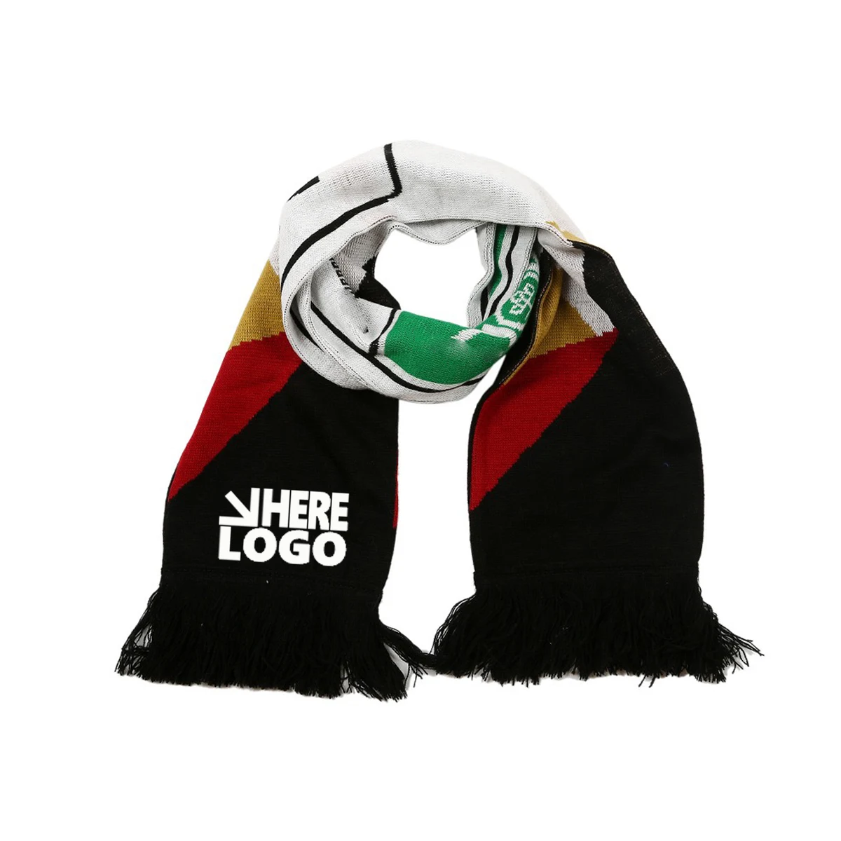 Custom Double-Sided Logo Acrylic Knit Fan Scarf 1