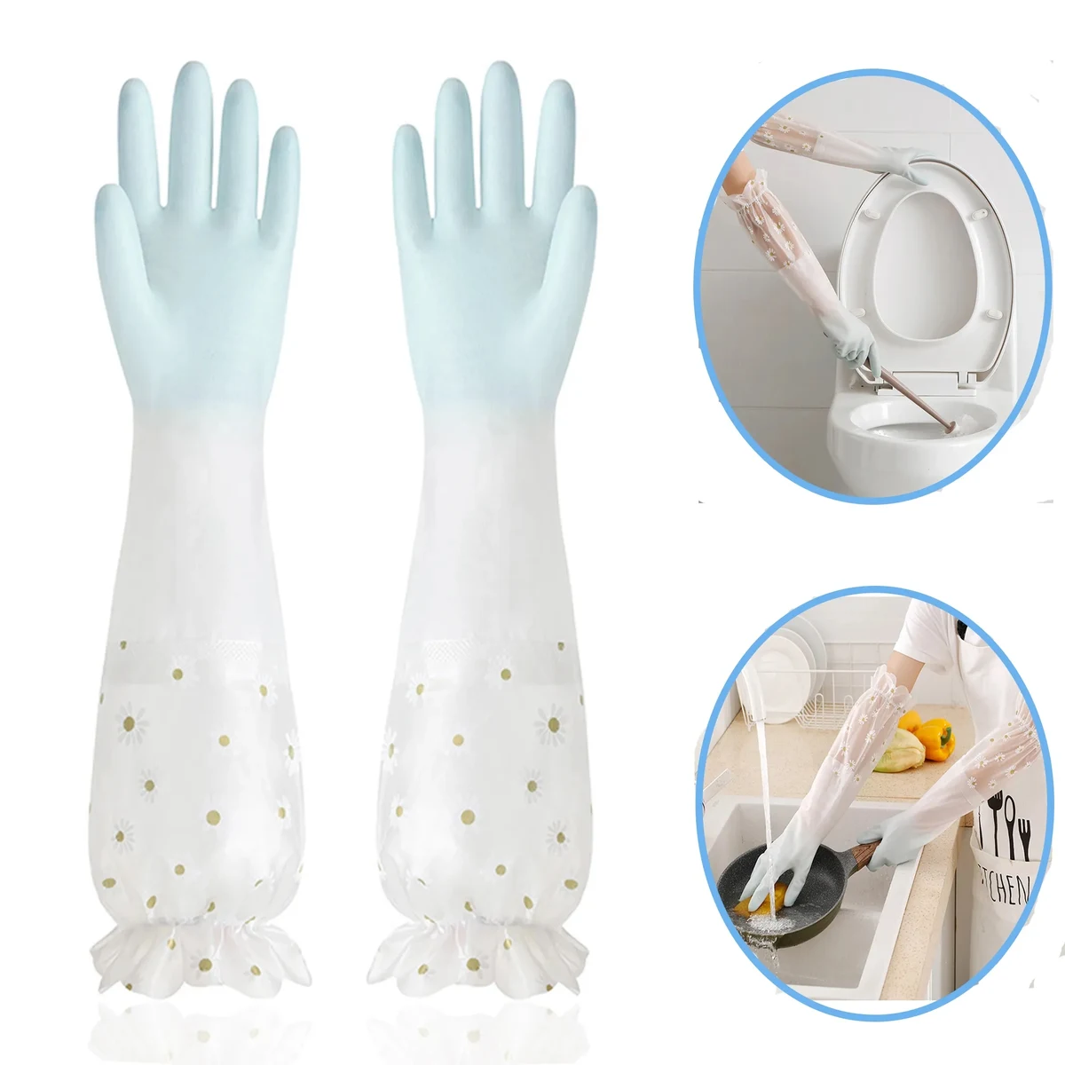 PVC Dishwashing Cleaning Gloves 1