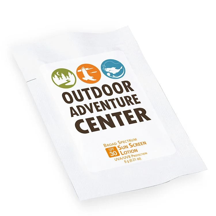 SPF 30 Sunscreen Lotion Packette, Label Imprint 1