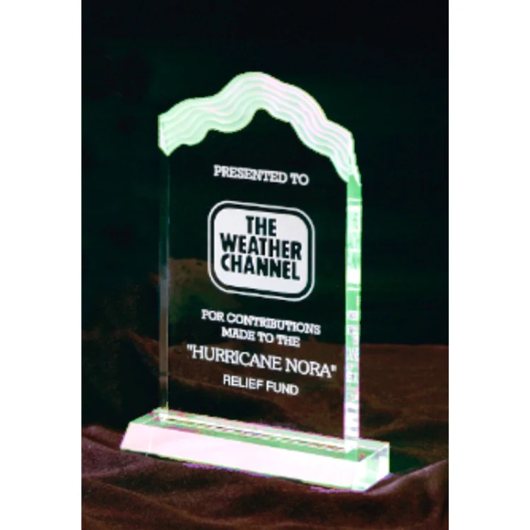 5" x 8-5/8" Jade White Cap Edge Acrylic Award 1