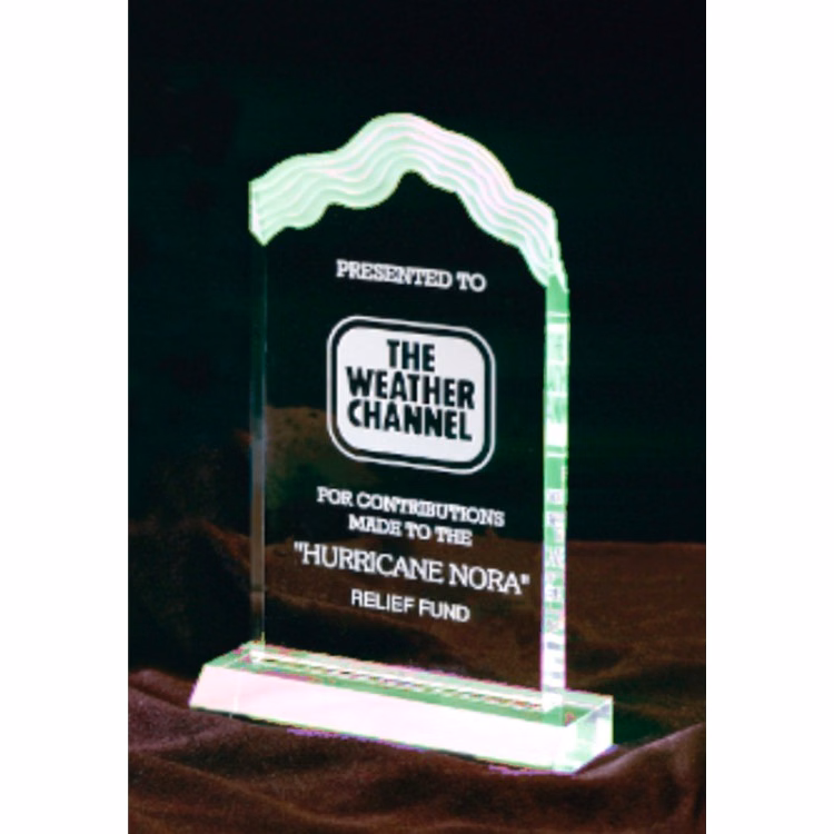 5" x 8-5/8" Jade White Cap Edge Acrylic Award