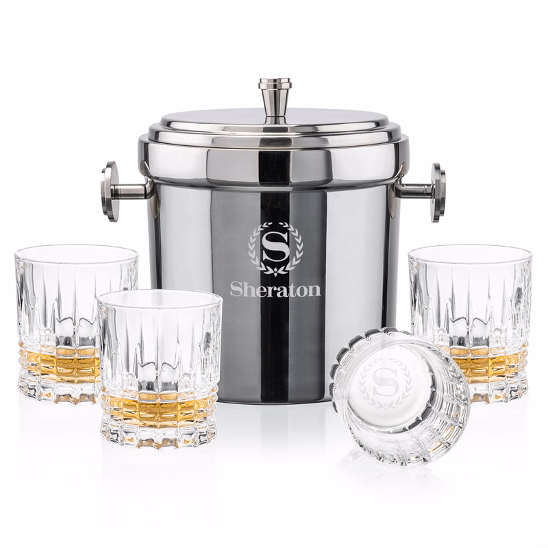 Milano Ice Bucket & Princeton On-the-Rocks Set
