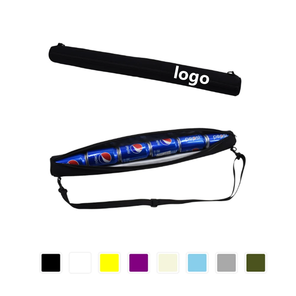 6 Can Neoprene Tube Cooler, custom koozie with logo imprint 1
