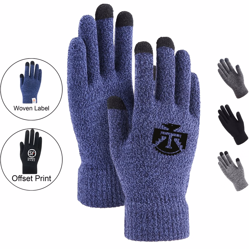 Thick Adult Warmth Gloves w/ 3 Finger Touch