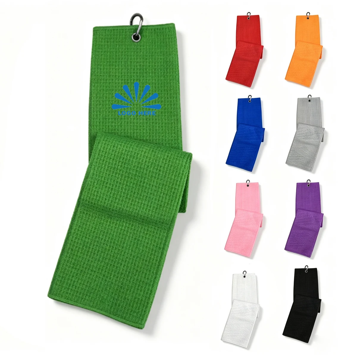 Waffle Weave Sports Towel with Attached Loop 1