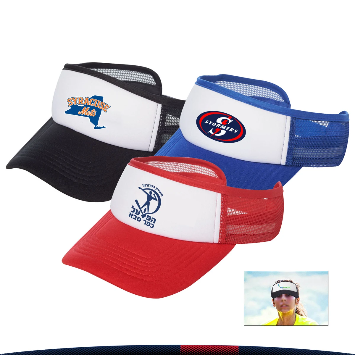 Snazzy Two Tone Polyester Visors 1