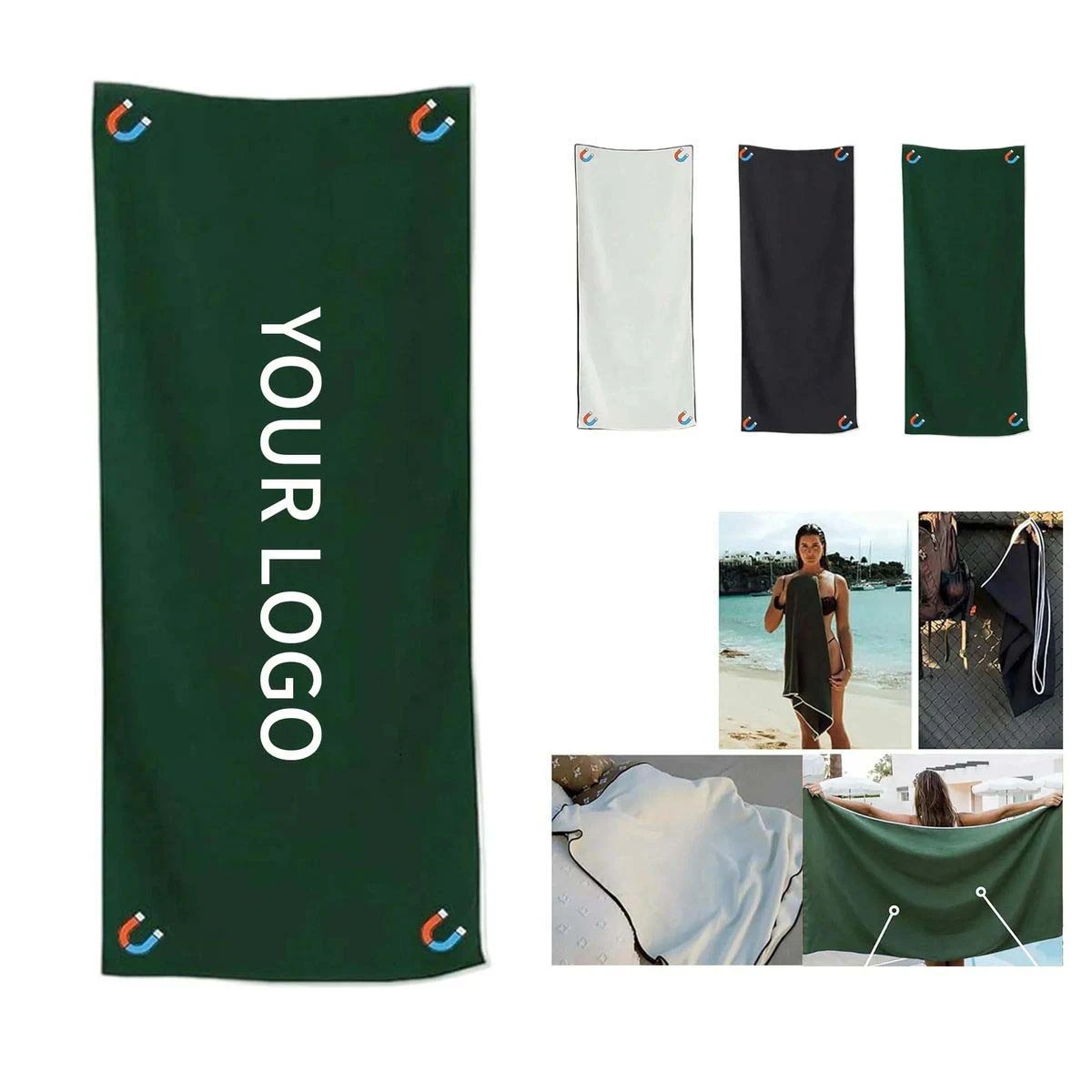 Absorbent Magnetic Bath Towel with Microfiber 1
