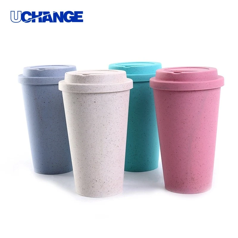 16oz Wheat Straw Coffee Tea Mug with Lid for Daily Use 1