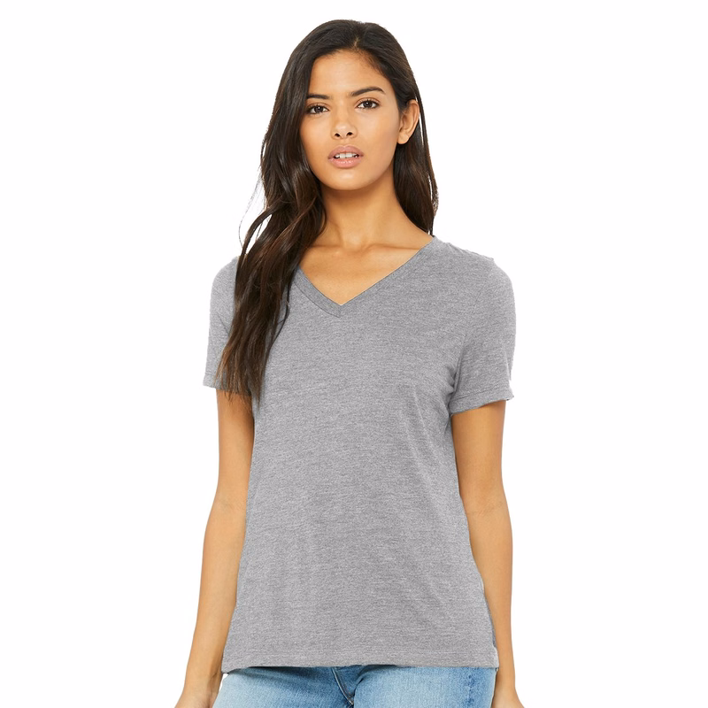 Women's Relaxed Heather CVC V-Neck Tee - 6405CVC