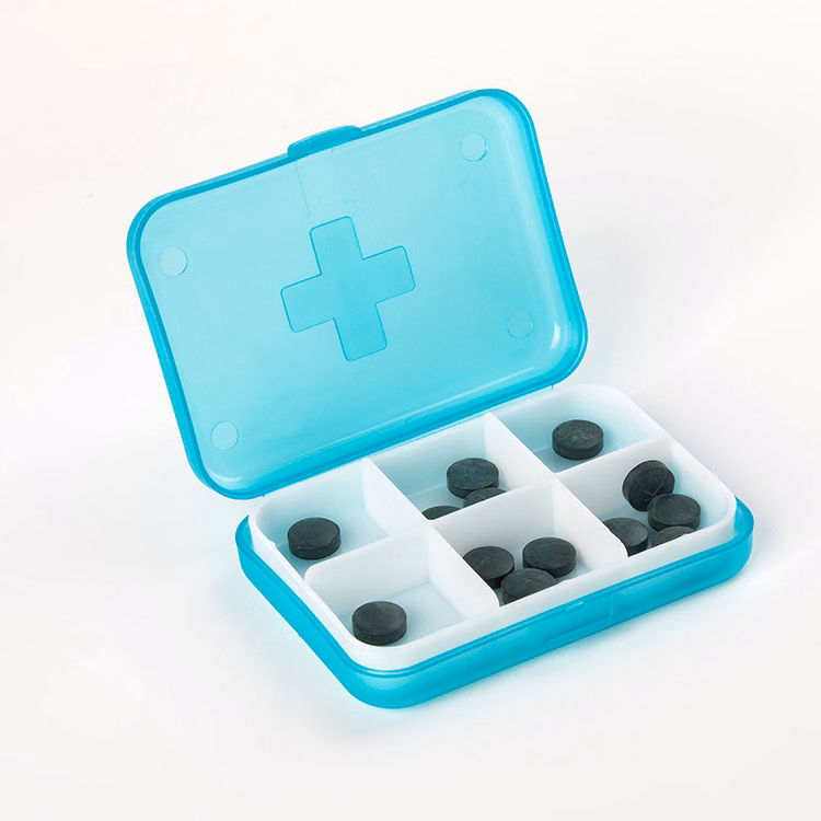 Mini cross pill box travel 4 compartments daily pill box