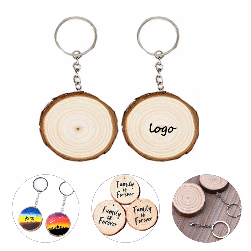Wood Slice Keychain