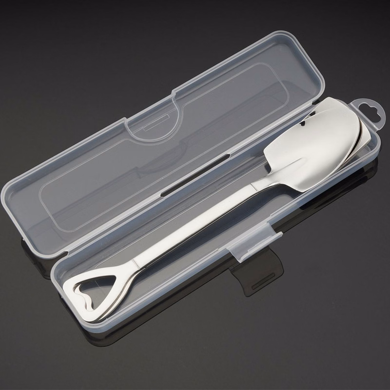 2 pcs Stainless Steel Shovel Dessert Spoons