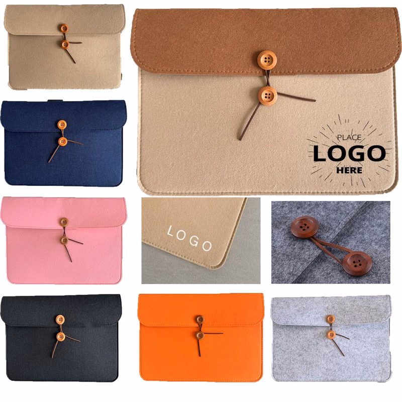 Promotional Felt Document Pouch With Safe Non-Pollution Multi-Color Printing