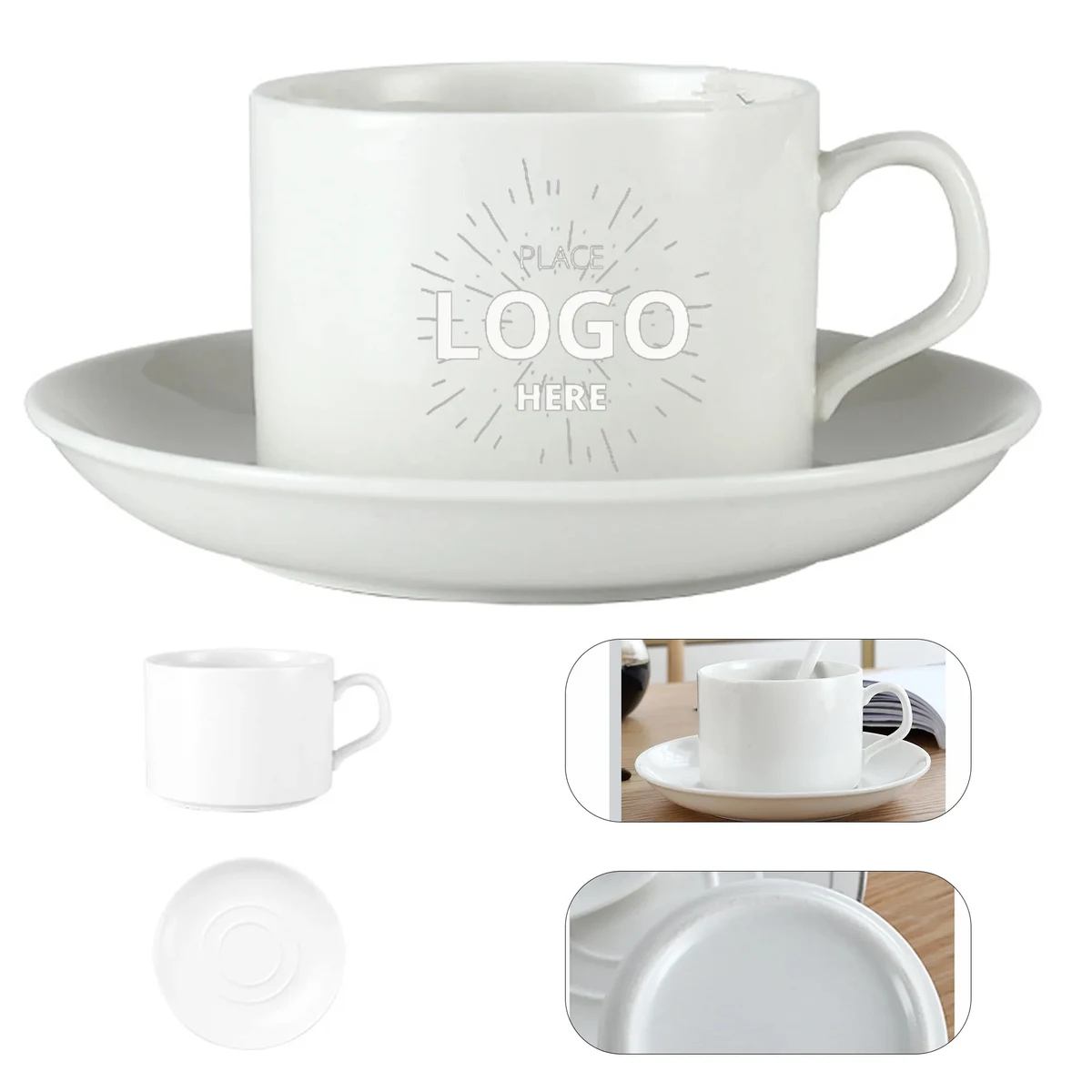 Simple Ceramic Cup and Saucer Set 1