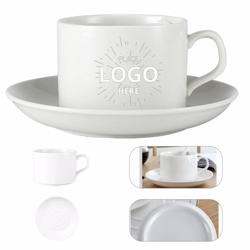Simple Ceramic Cup and Saucer Set