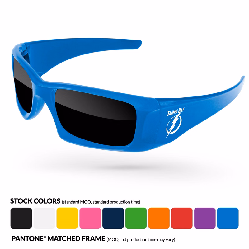 Wrap Sunglasses w/ 1 Color Temple Imprint