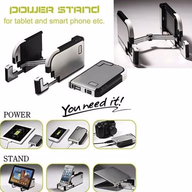 2 IN ONE POWER BANK AND UNIVERSAL STAND FOR TABLET, IPAD,SMART PHONES, & ETC