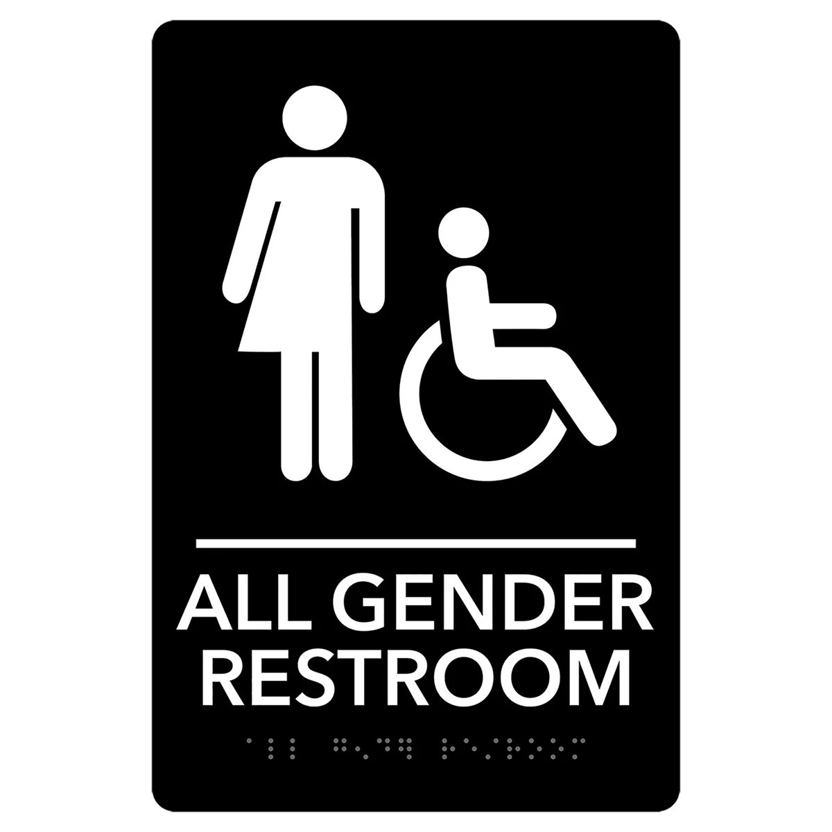 All Gender Accessible Restroom Pre-Designed ADA Sign 1
