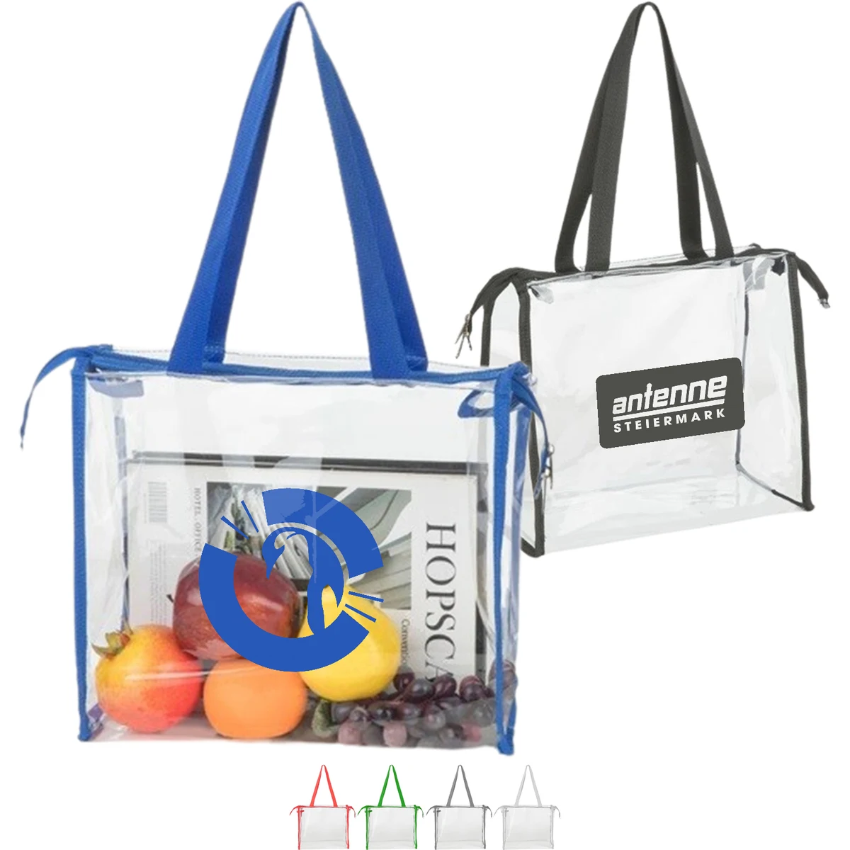 Clear PVC Transparent Zipper Tote Bag 1