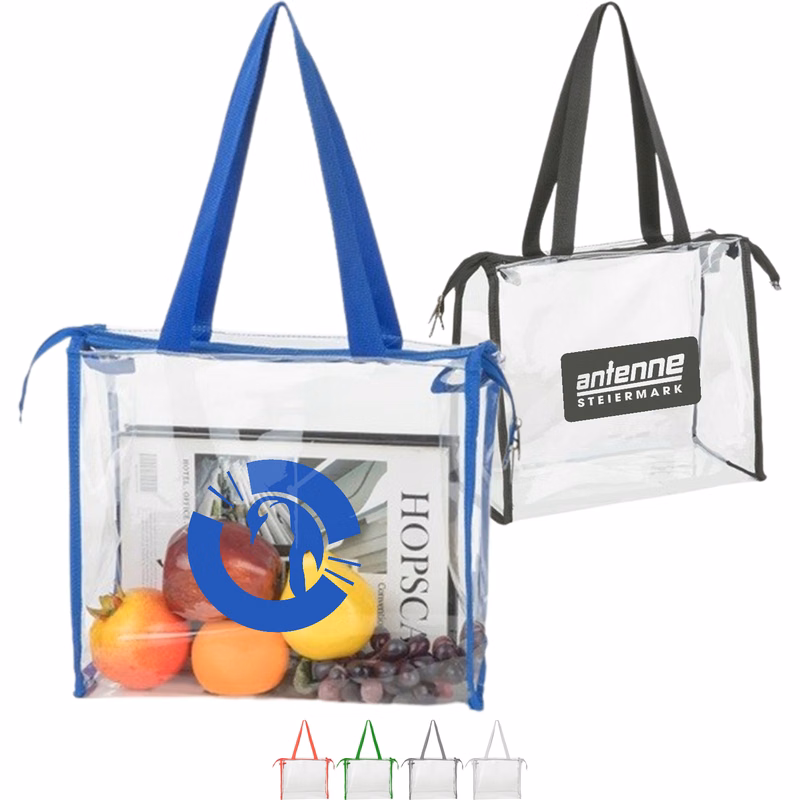Clear PVC Transparent Zipper Tote Bag