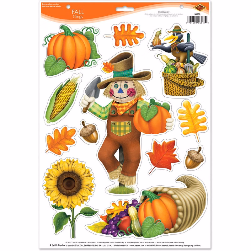 Fall Window Clings - 12 Stickers
