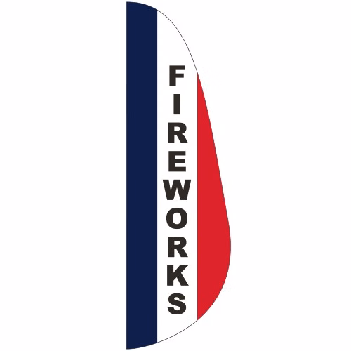 "FIREWORKS" 3' x 10' Message Feather Flag
