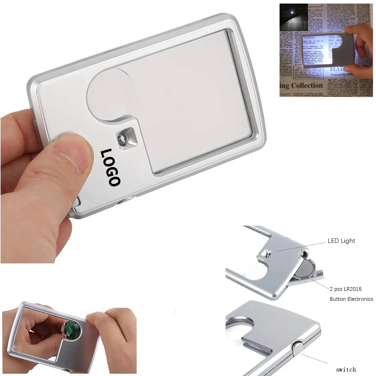LED Square Pocket Magnifier 1