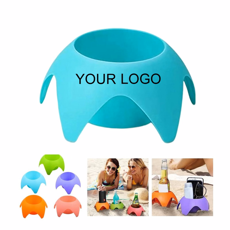 Stackable Beach Sand Cup Holders Drink Coasters in Vibrant Colors
