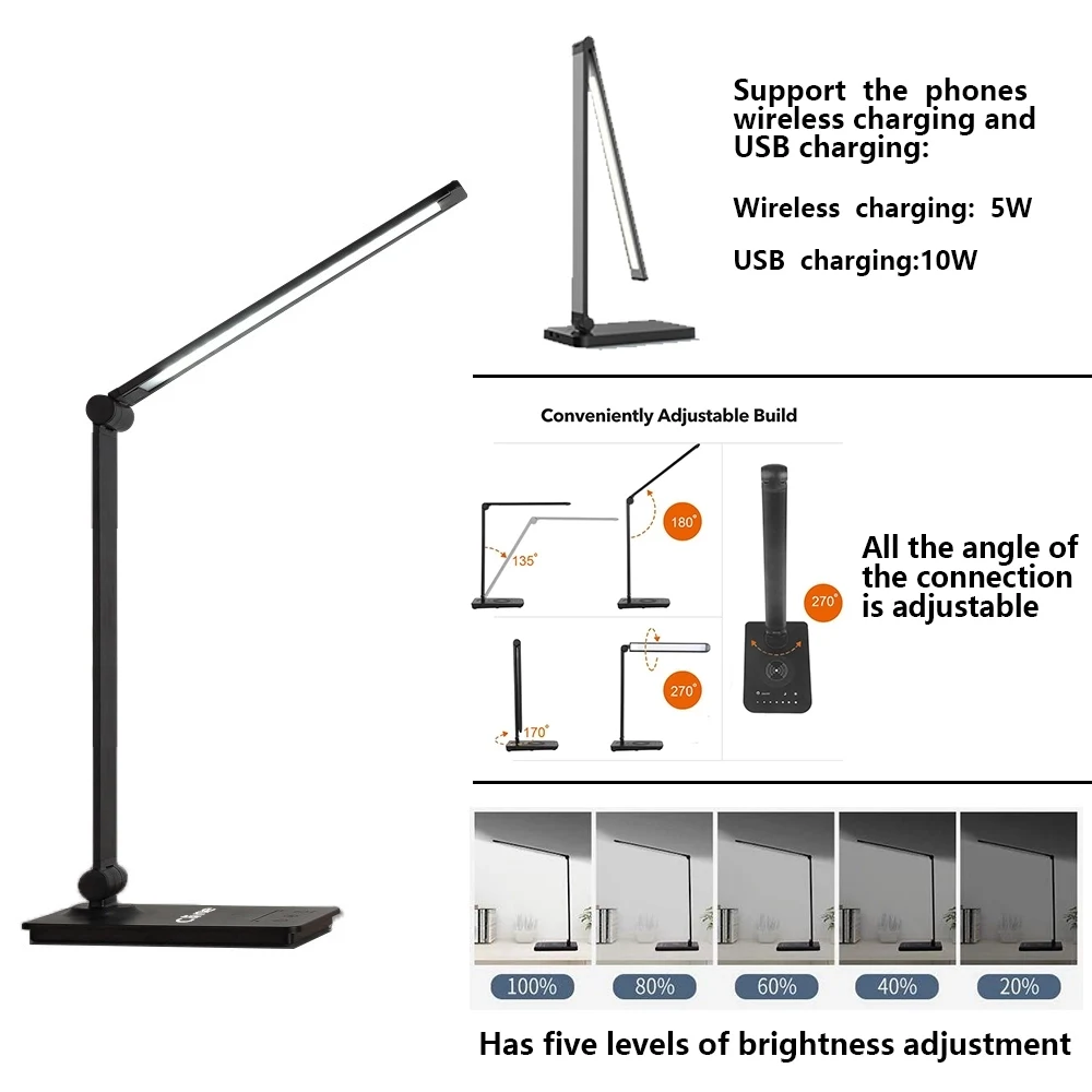 Adjustable LED Office Lamp with Wireless 1